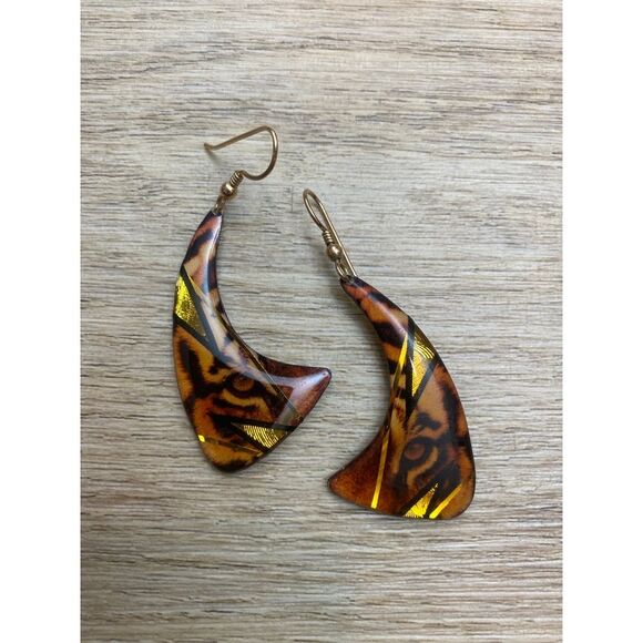 Jewelry - Vintage Y2K Dangle Earrings Tiger‎